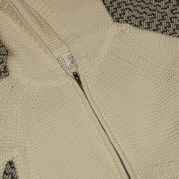 Gap Unisex Cream Wide Knit Hooded Sweater with Pockets Size 3 - Picture 2 of 4